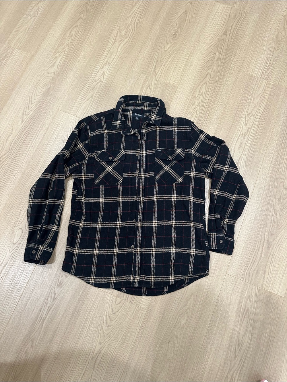 Brixton Black Plaid Long-Sleeve Button-Down Shirt